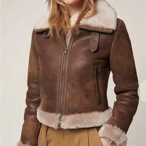 Overland Lacey Sheepskin Bomber Jacket, sz S